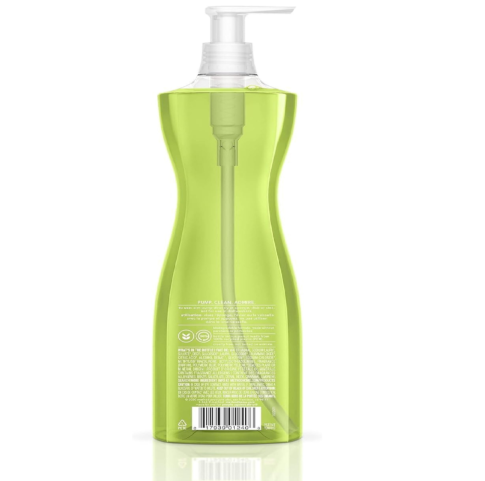 Method Dish Soap, Lime + Sea Salt, Tough on Grease, 18 Fl Oz (Pack of 1)