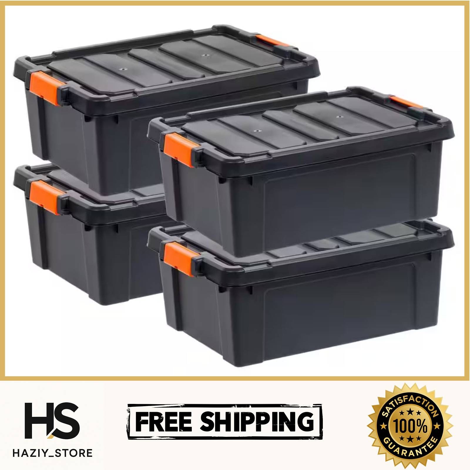 IRIS 12 Gal Heavy Duty Stackable Storage Tote 4 Pack