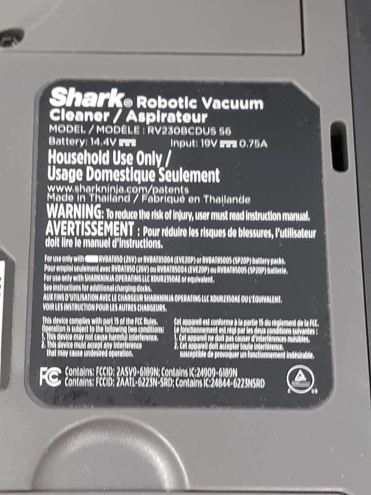 Shark RV230BCDU5 Robotic Vacuum Cleaner Matrix Wi-Fi