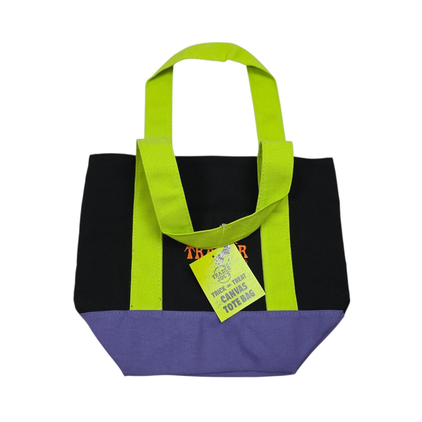 2025 Trader Joes Multicolor Canvas Tote Bag Trick Or Treat Halloween 81415