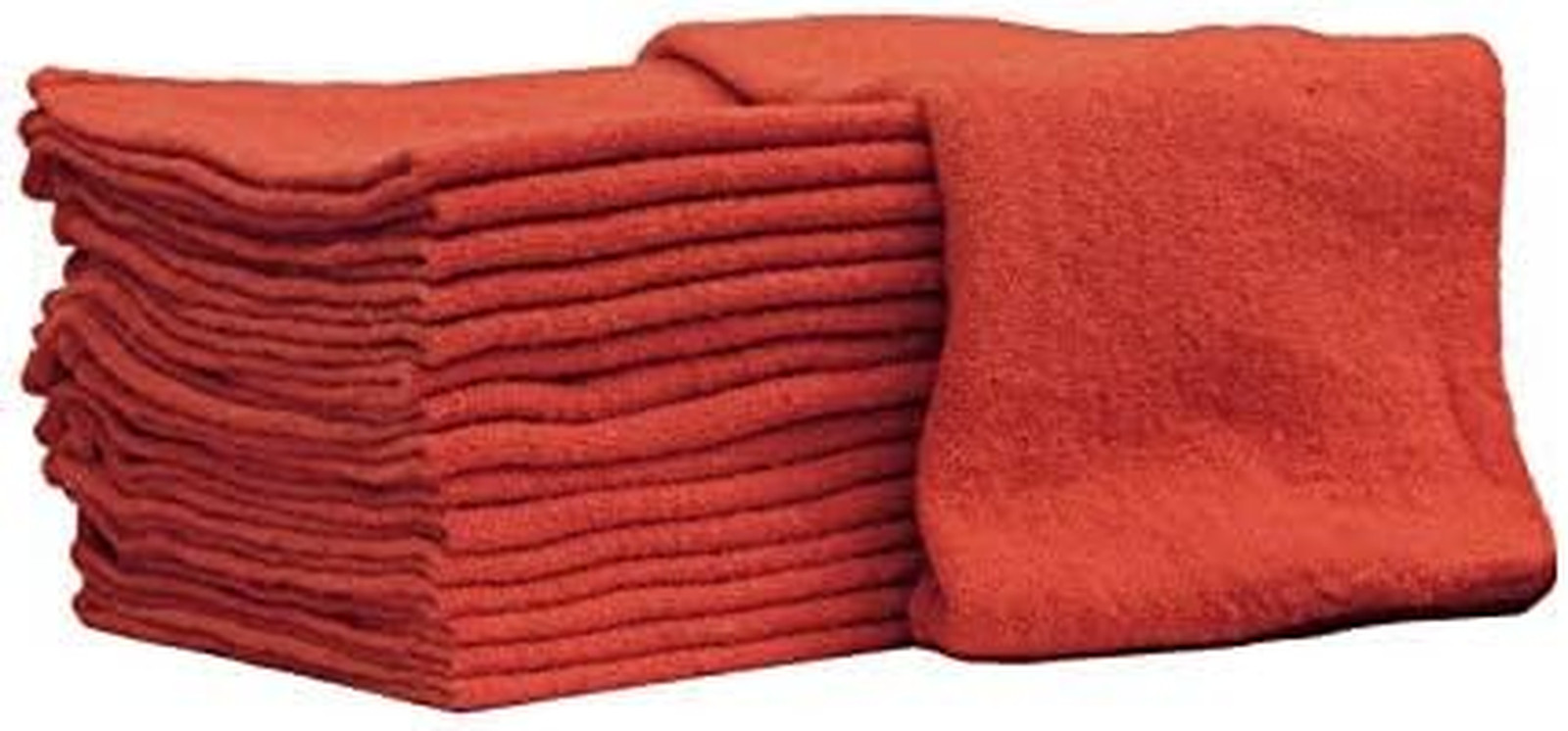 25 Pack 14×14 Cotton Shop Towels Red Reusable Mechanic Cleaning Rags Bulk