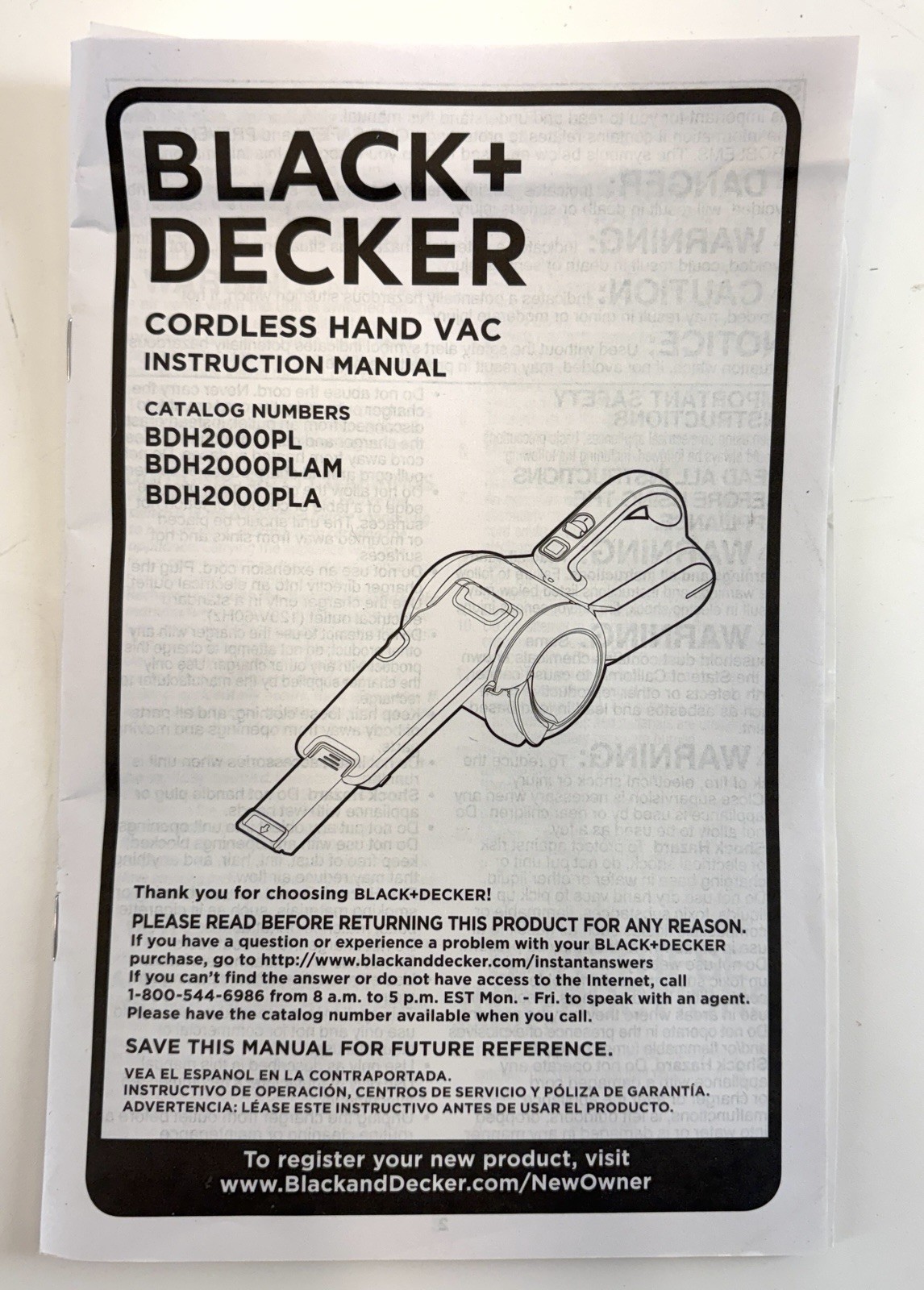 BLACK+DECKER 20V Max Pivot Cordless Handheld Vacuum Tool Only Model BDH2000PL
