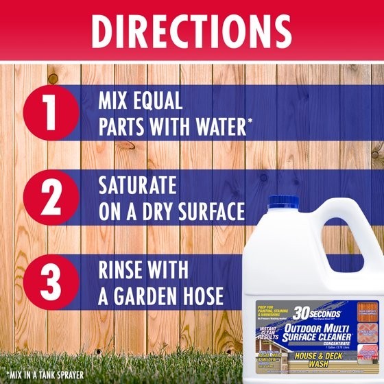 30 SECONDS Outdoor Multi-Surface Cleaner Concentrate – Cleans Stains from Mildew