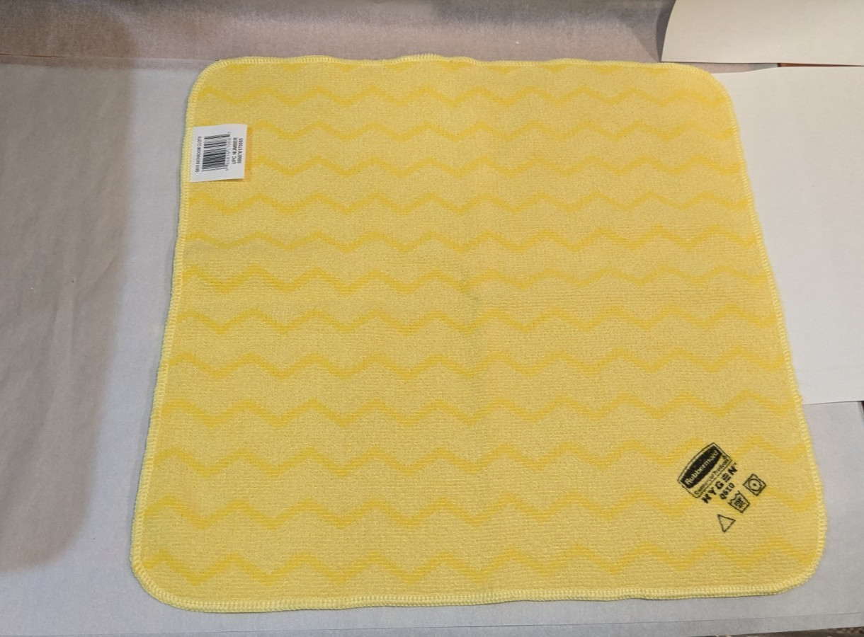 Rubbermaid Hygen 16″X16″ Microfiber Bathroom Cloth Yellow (box of 12) Q610