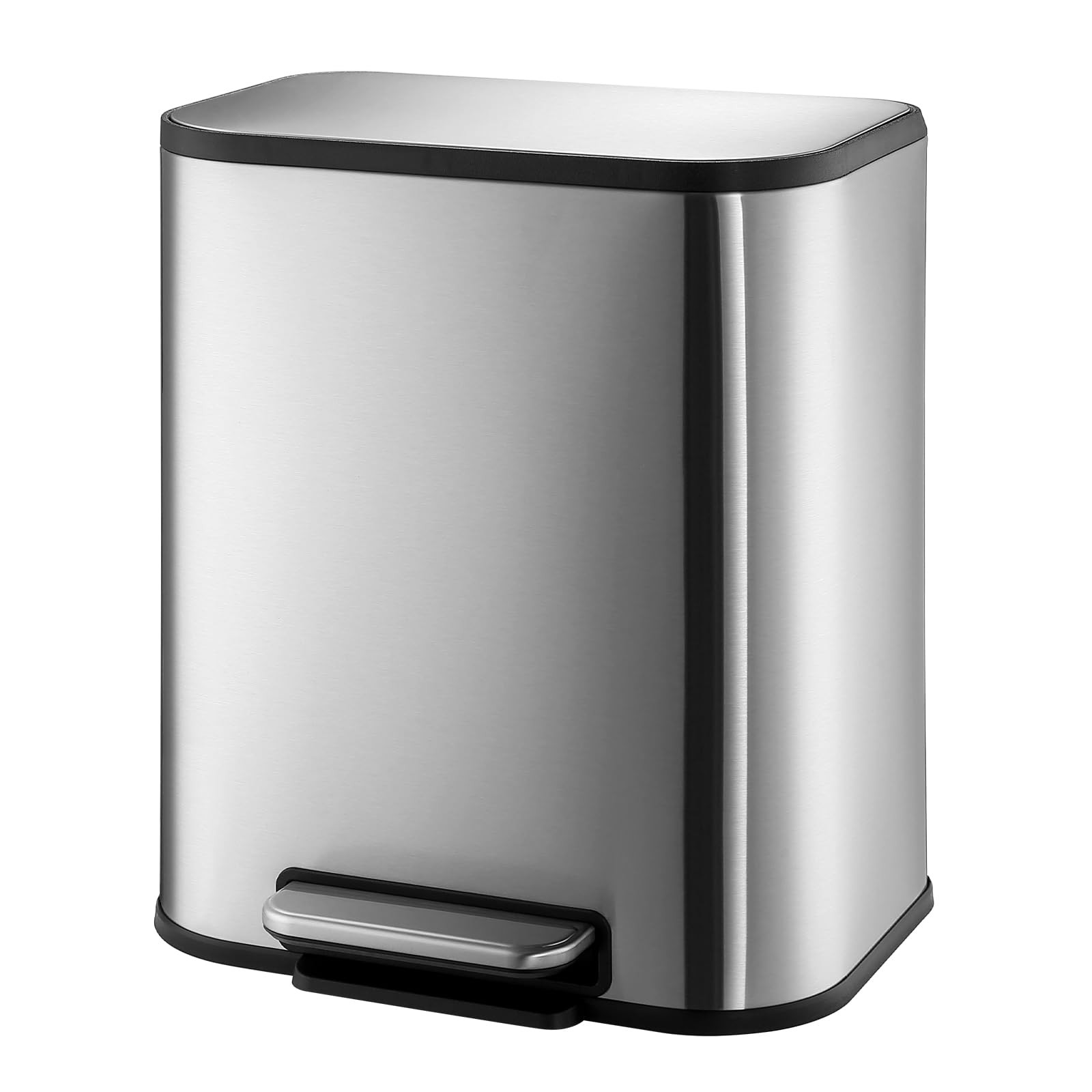 5.3 Gallon Kitchen Trash Can with Lid, Stainless Steel Garbage Can with Foot …