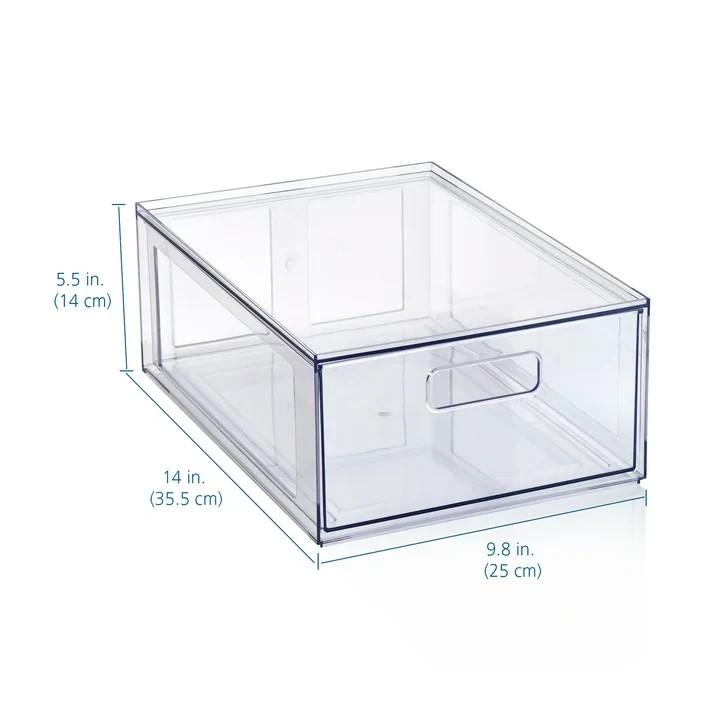 Mainstays Clear Glossy Plastic Pull-Out Closet Drawer Medium Ships from the USA