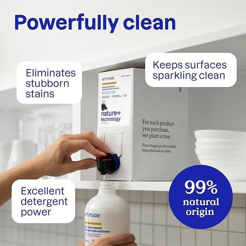 Natural Multi-Surface Cleaner EWG Verified Vegan Non-Toxic Streak-Free Spray New