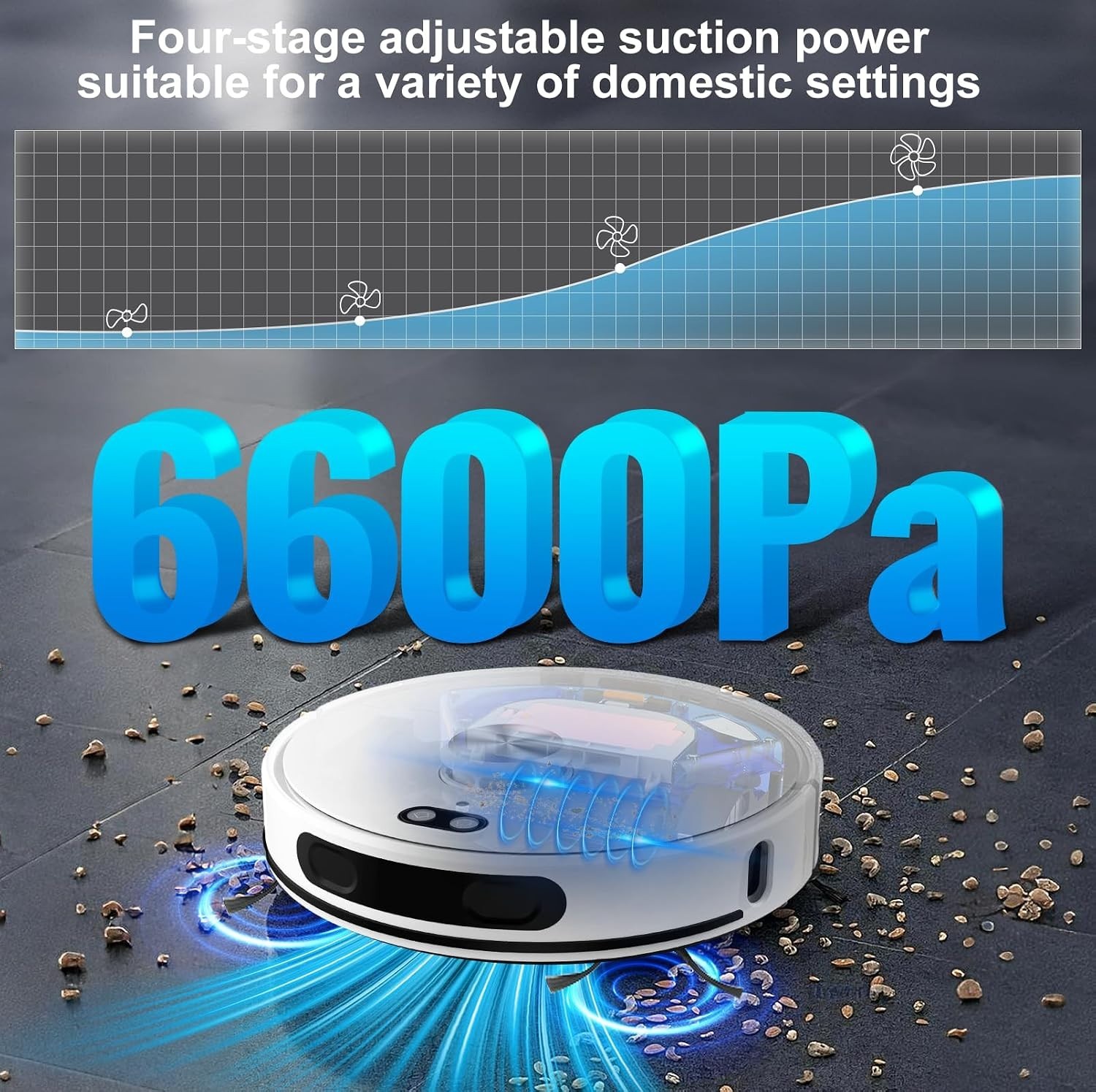 Robot Vacuum and Mop Self-Emptying Up to 8000Pa Robot Vacuum 60-Day Hands-Free