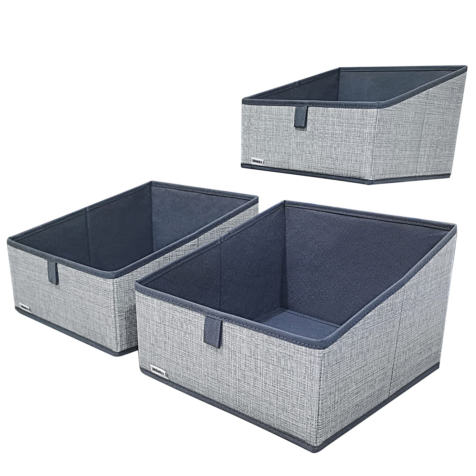 3 Packs Closet Storage Bins – Trapezoid Large Storage Box – Foldable Fabric B…