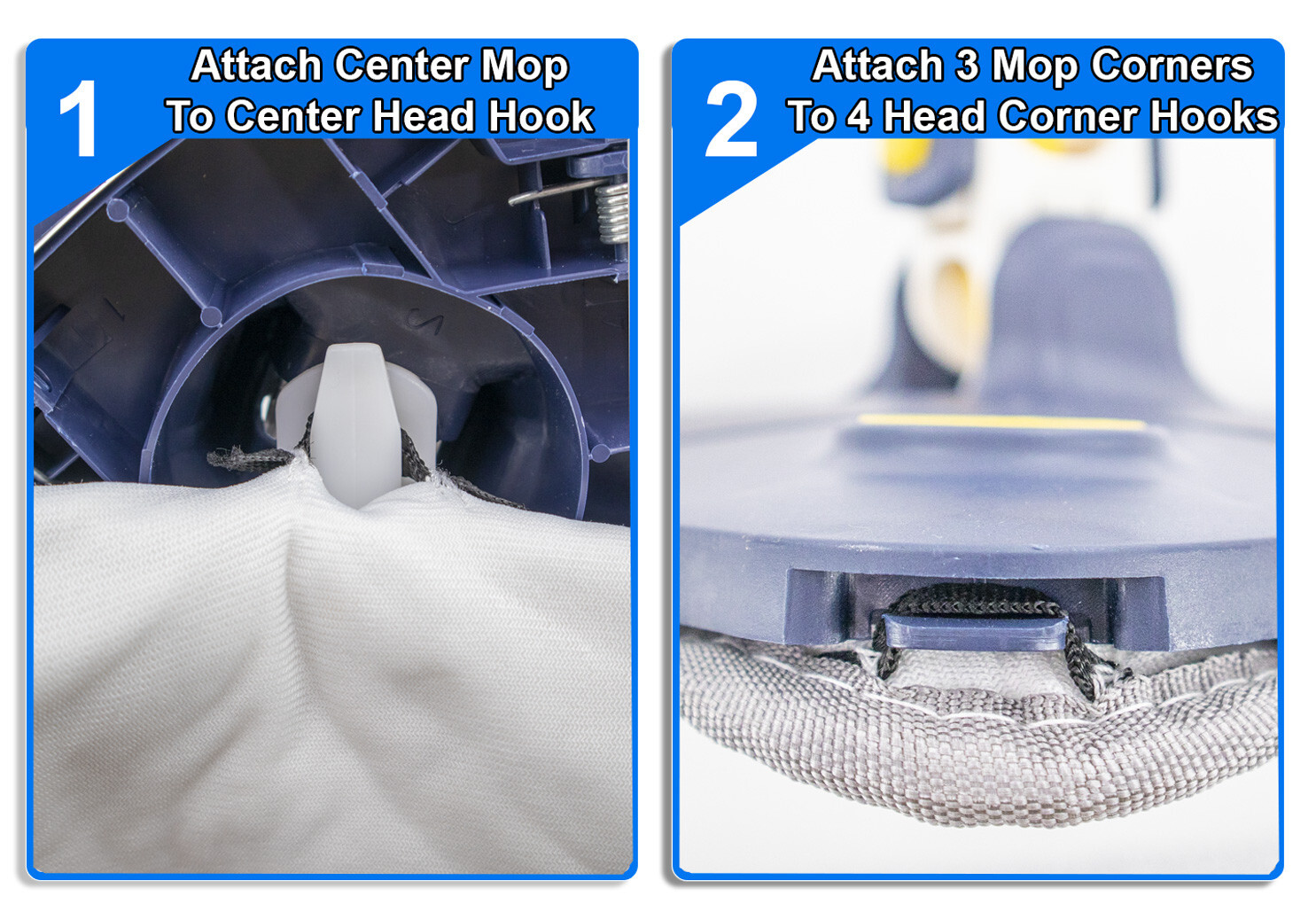 4 Mop Pads For 360 Adjustable Cleaning Mop Triangle Wet Dry Self Wringing Mop
