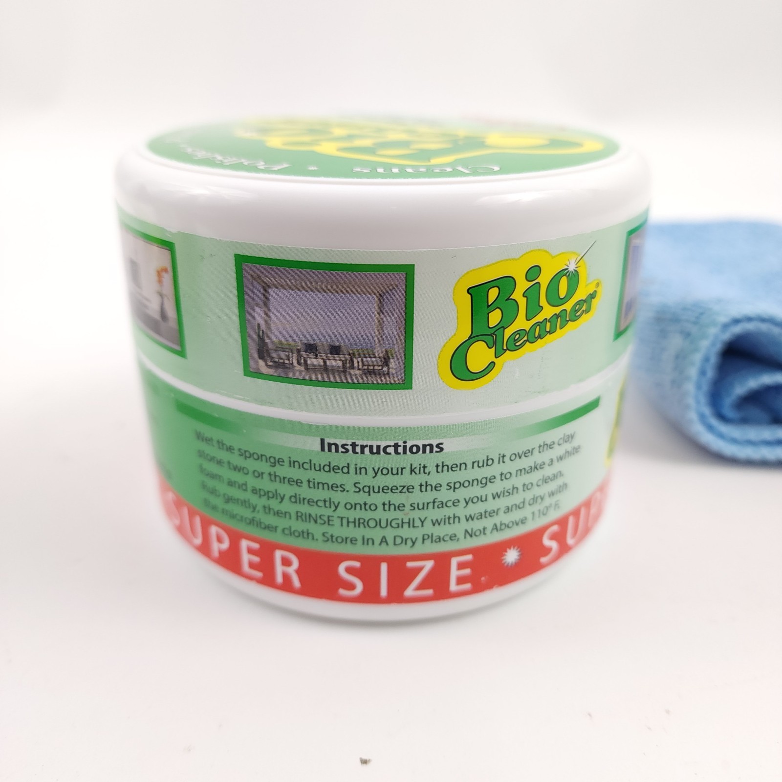 Bio Cleaner 17.5oz Cleaning Clay w/ Towel and Sponges Citrus