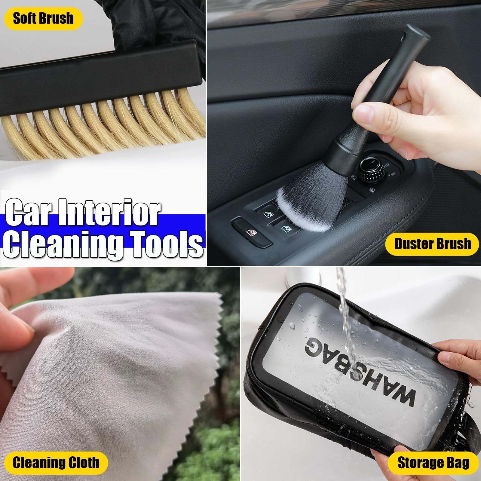 9PCS Tesla Interior Cleaner Kit – Foam Seat Cleaner, Screen & Plastic Restorer,