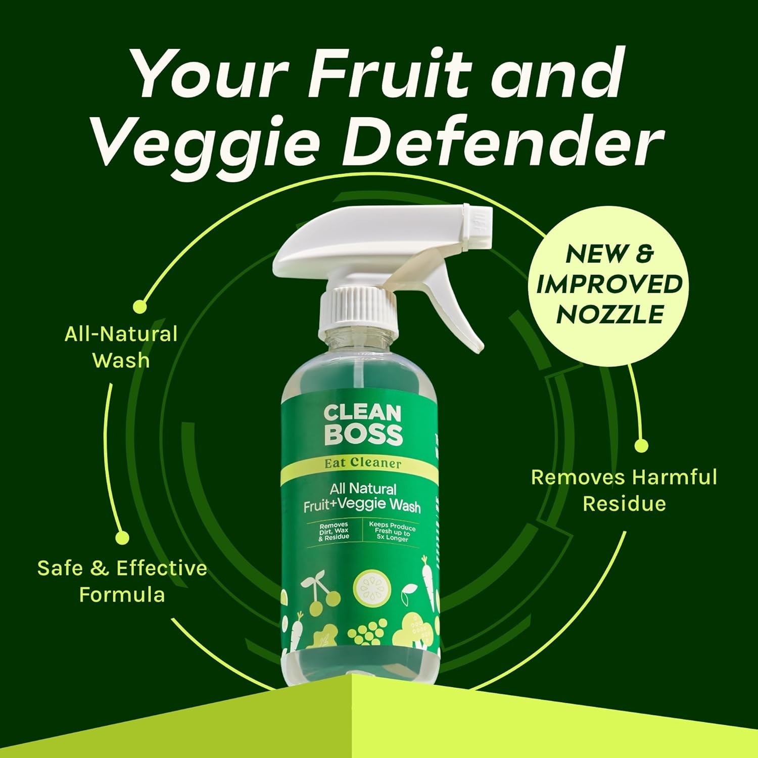 Eat Cleaner 12 oz 3 Pack – All-Natural Produce Wash for Fresh Fruits & Veggies