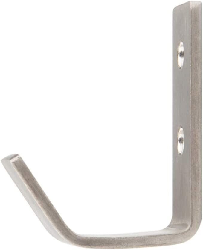 Modern Single Prong Brushed Stainless Steel Silver Coat Hook Robe Hanger 5 Pk