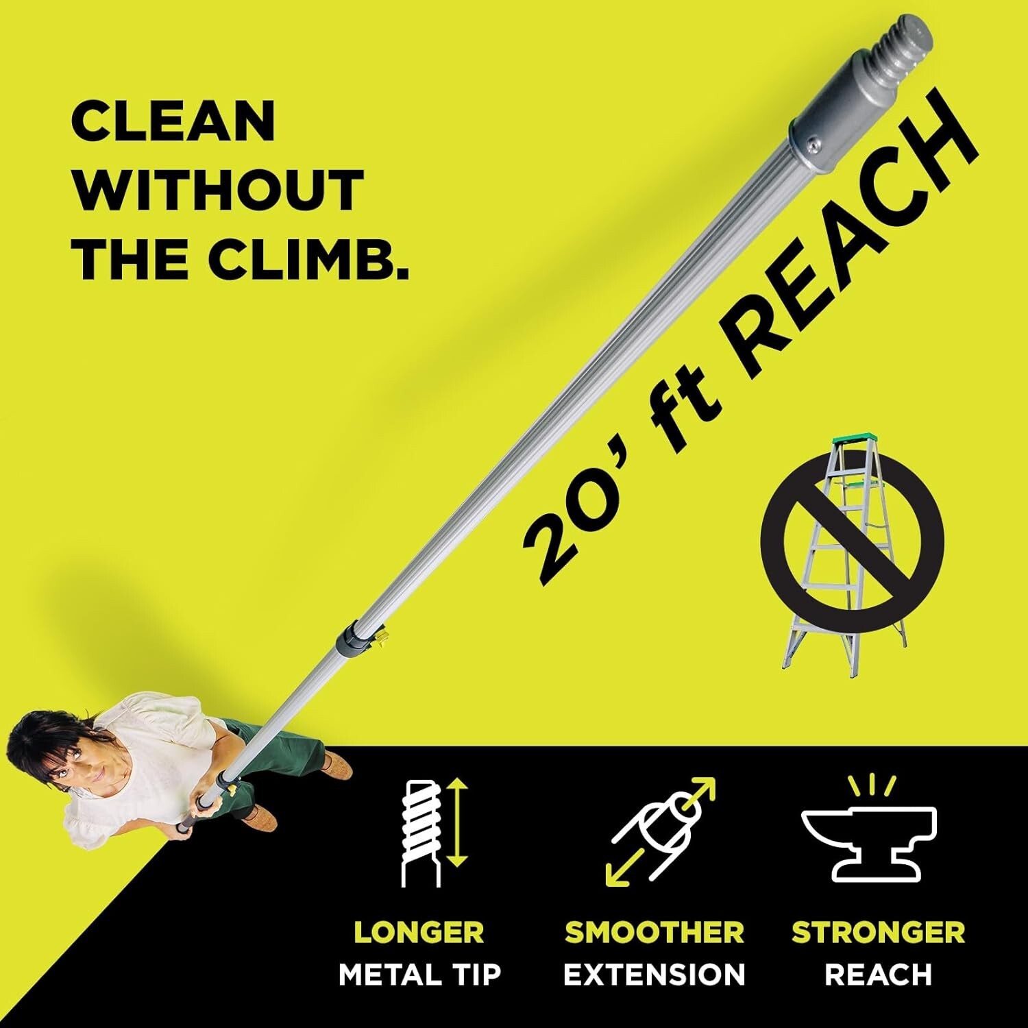 12 ft Reach 5 to 12 ft DocaPole Extension Telescopic Pole High Reach Duster Kit
