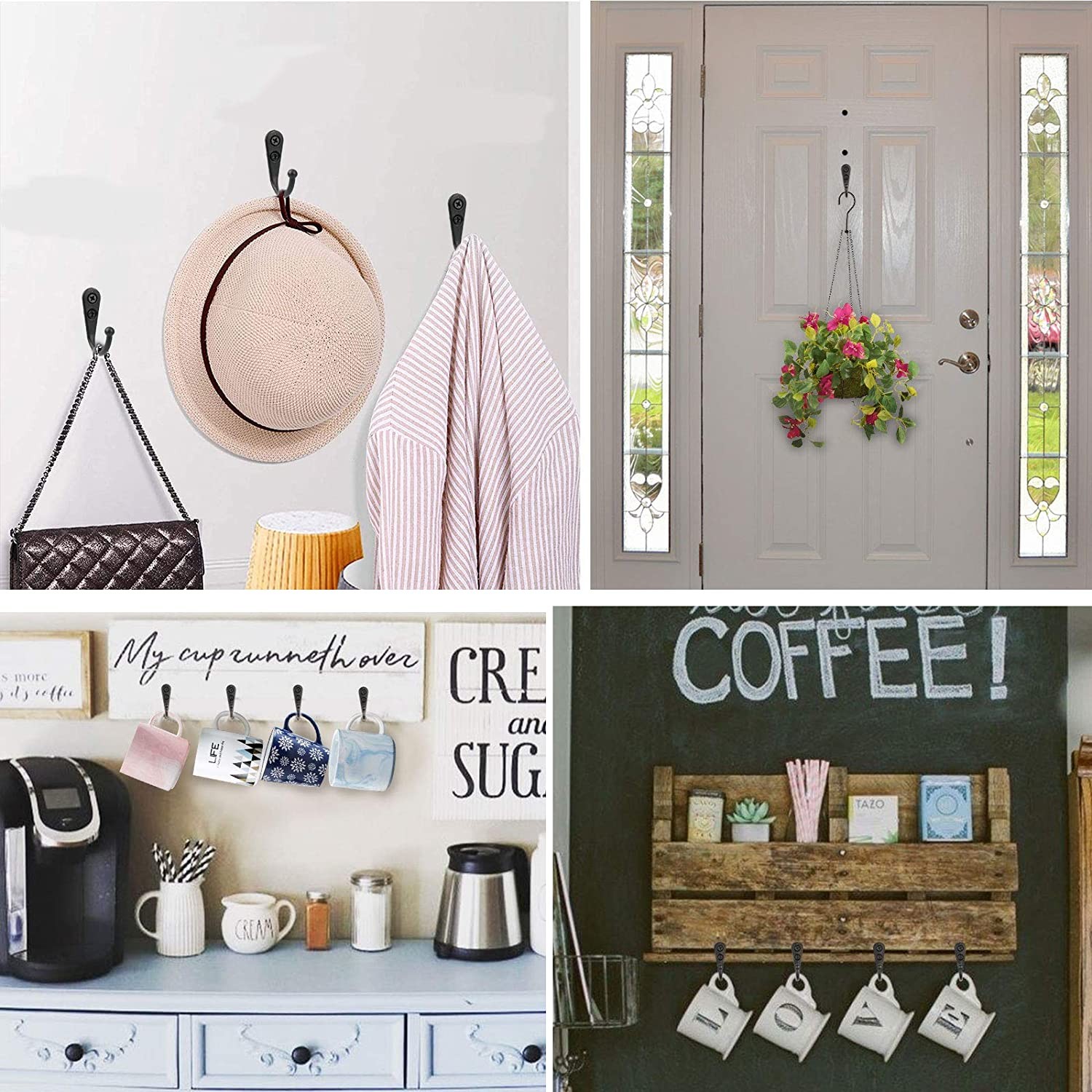20pcs Wall Hooks for hanging, Metal Wall Hooks for Coats, Coat hooks for Wall US