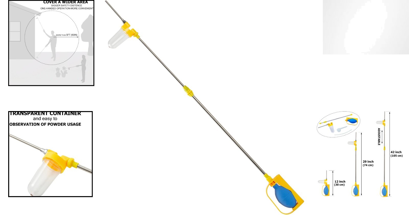 Professional Manual Powder Sprayer – Adjustable 12″ to 42″ for Effective Dusting