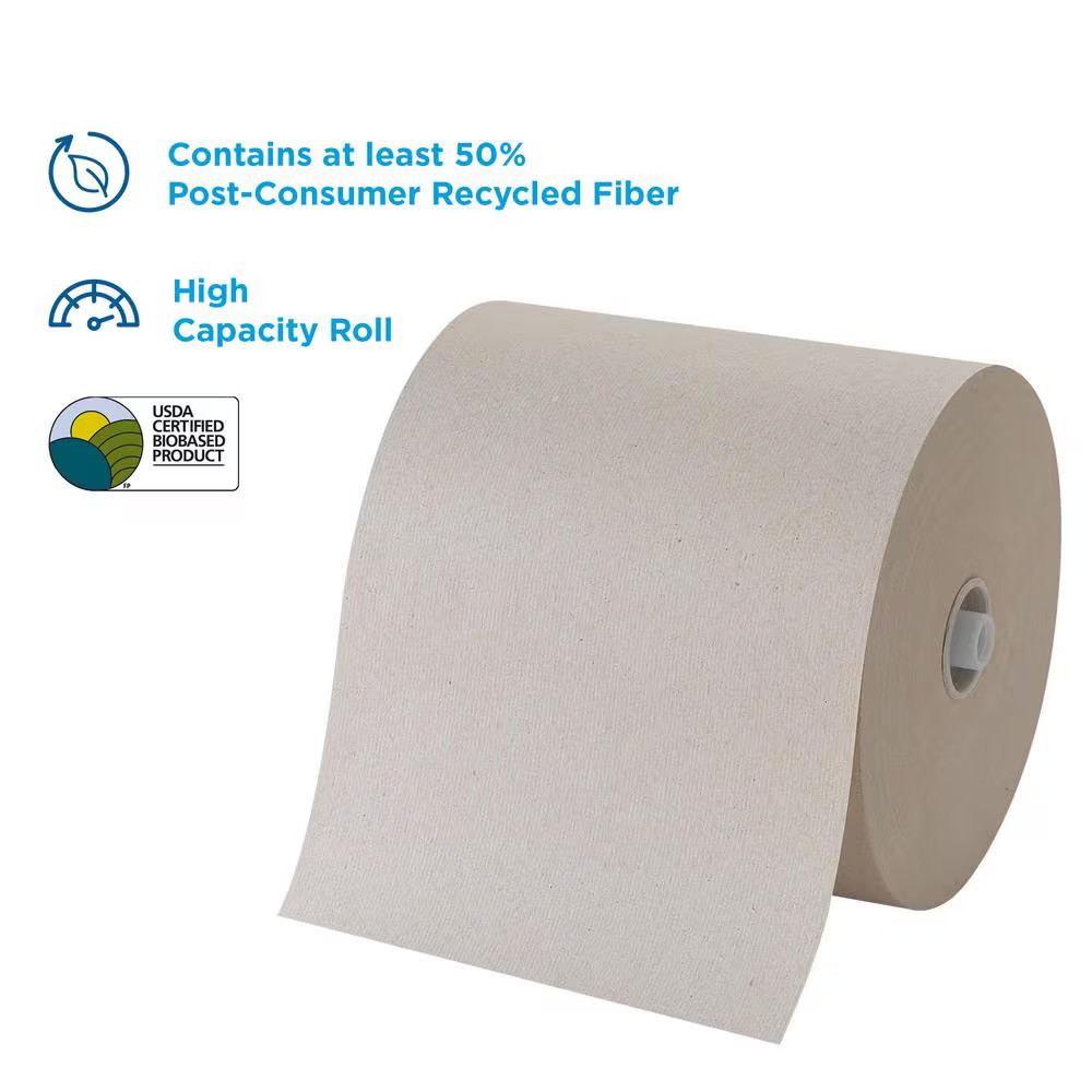 1150 Ft. L Brown 100% Recycled Paper Towel Roll (6-Rolls per Pack)