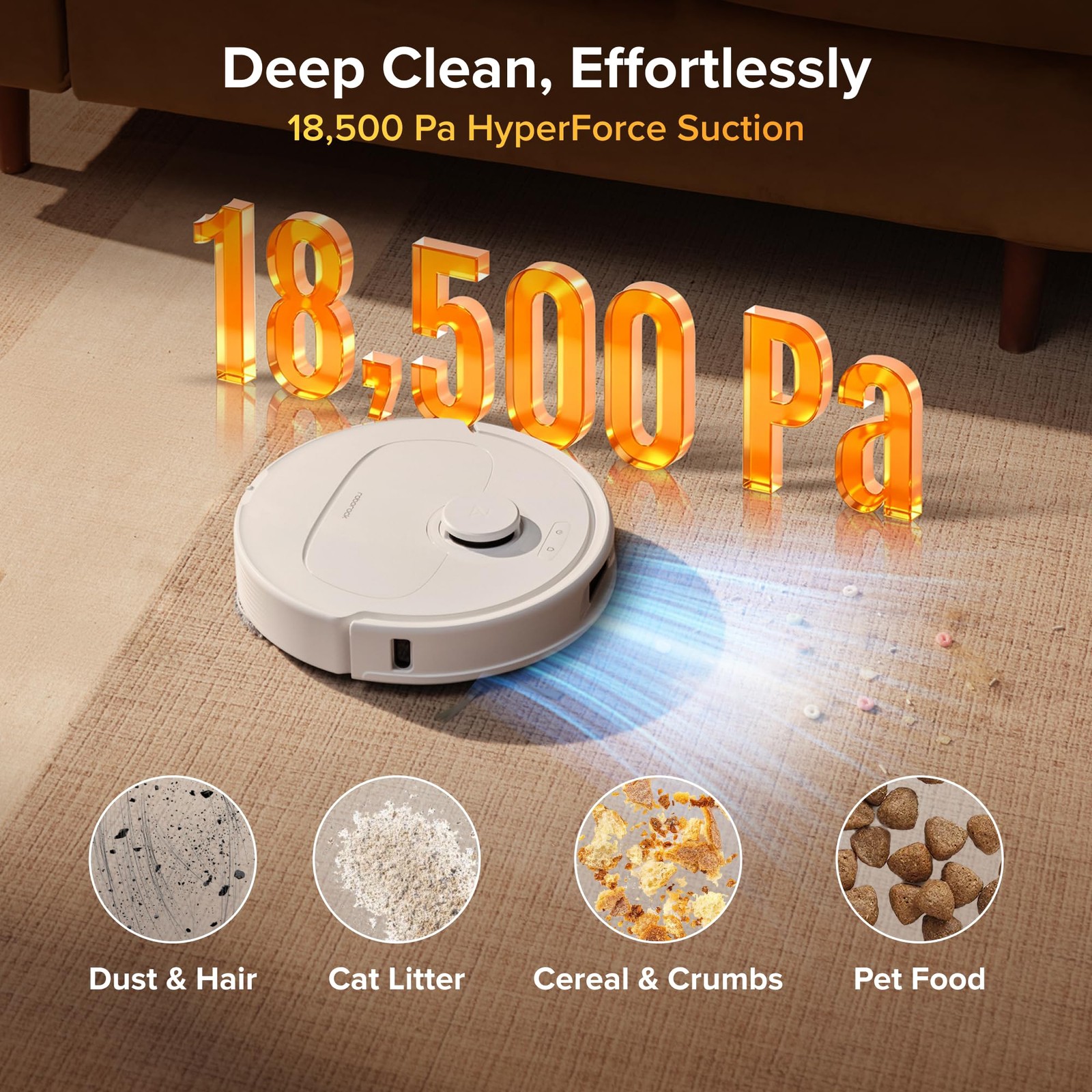 roborock Qrevo S Pro Robot Vacuum and Mop, 18,500Pa Suction Multifunctional Dock