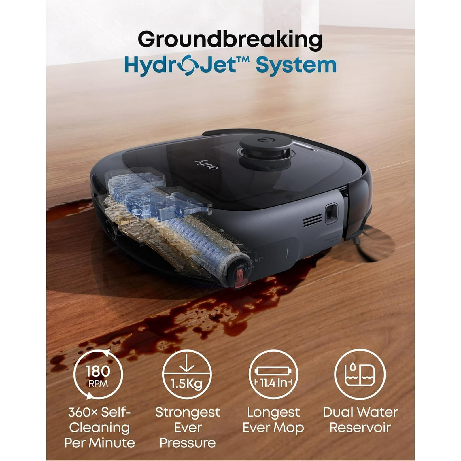 eufy Robot Vacuum and Mop Combo E28, 20,000 Pa Suction- Certified Refurbished