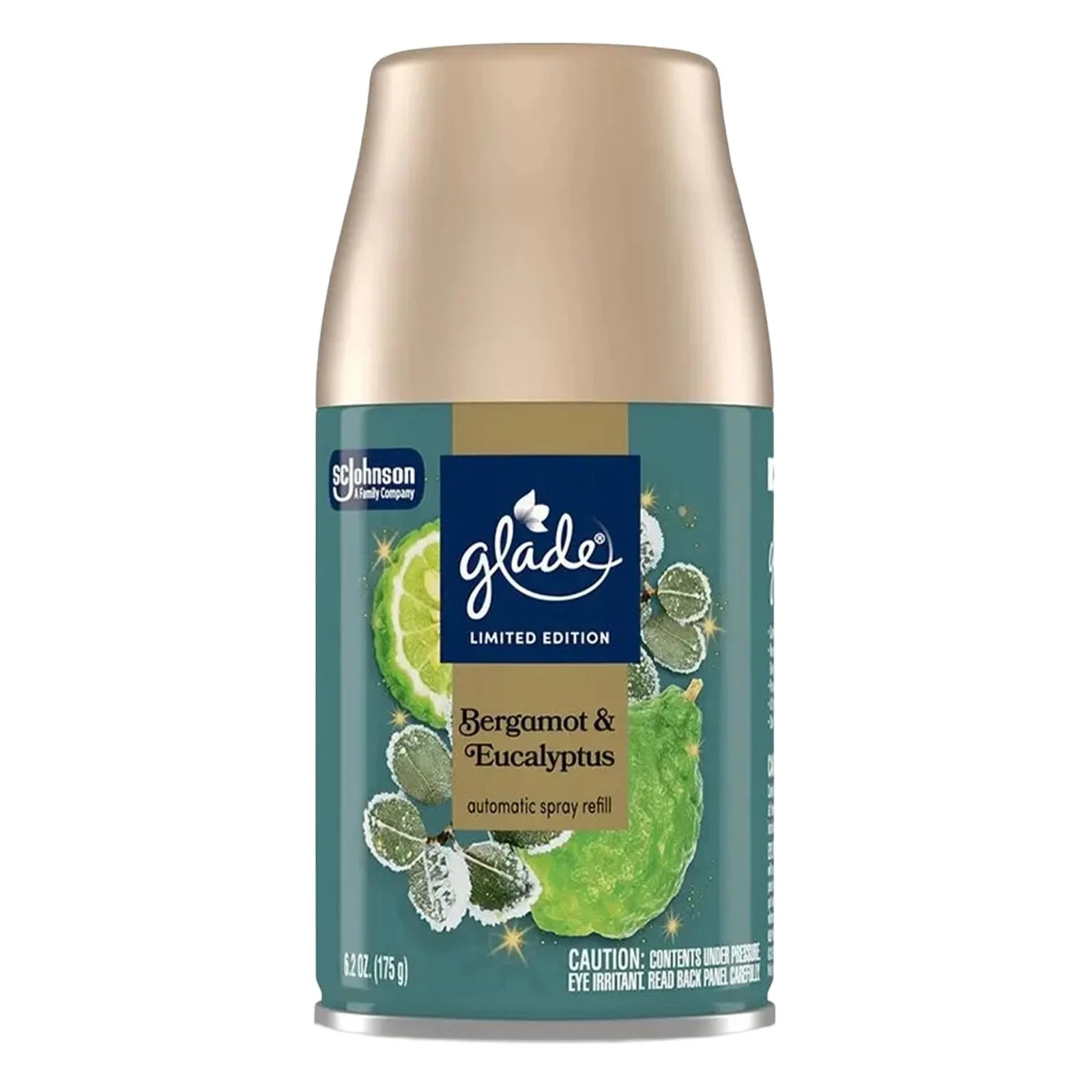 6 Glade Automatic Spray Refill, Bergamot & Eucalyptus Scent, Limited Edition Air