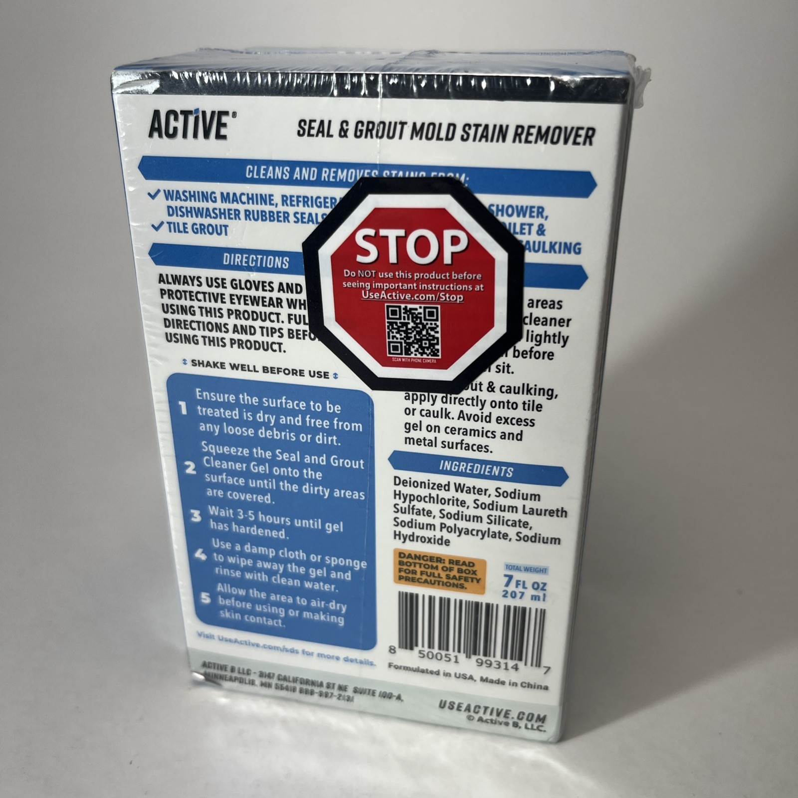 Active Mold Stain Remover Seal Grout Deep Clean 7oz – Factory Sealed
