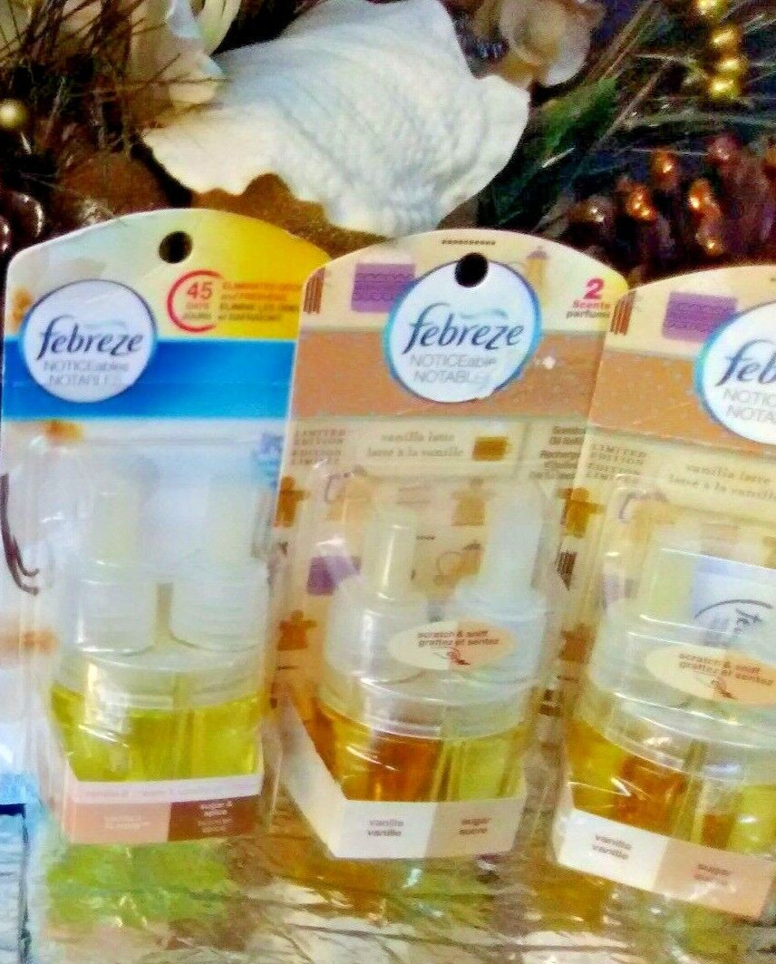 (3) Febreze Dual Scented Oil NOTICEables Refi1ls 1 Vanilla Cream 2 Vanilla Latte