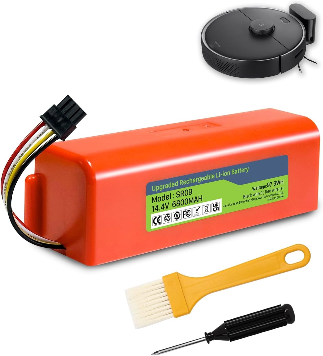 2026 Upgrade 6800mAh 14.4V Li ion Replacement Battery Compatible with Vacuum