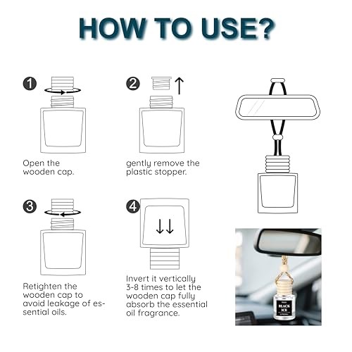 Hanging Car Air Freshener (Pack of 3) : Luxury Car Perfume for Women Black ice