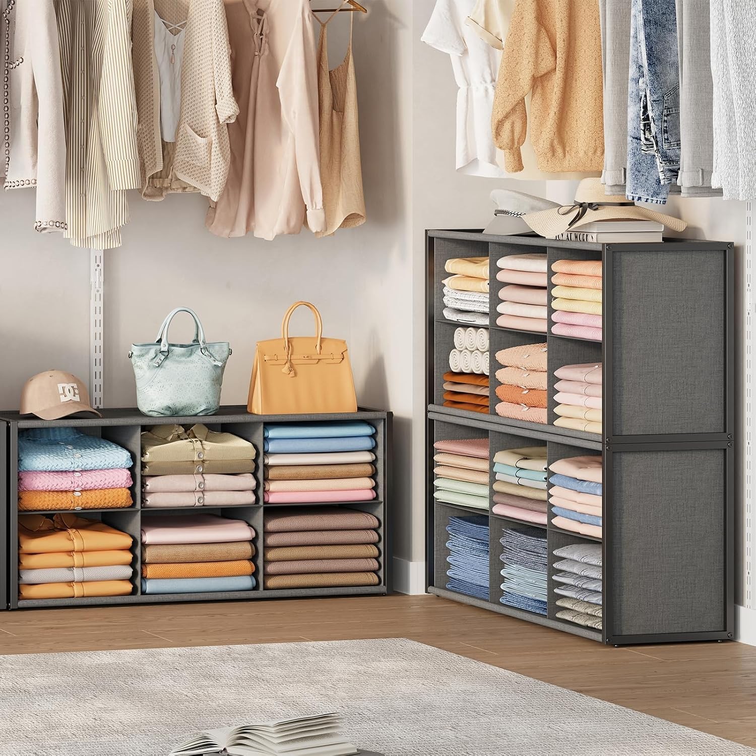 Cube Storage Bins Stackable Closet Organizer for Clothes & Accessories