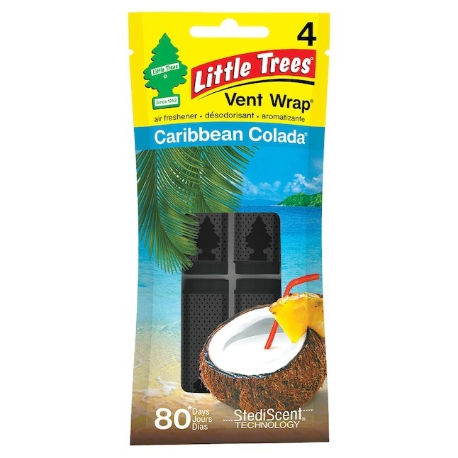 LITTLE TREES Vent Wrap 4 -Count Caribbean Colada Dispenser Air Freshener 4