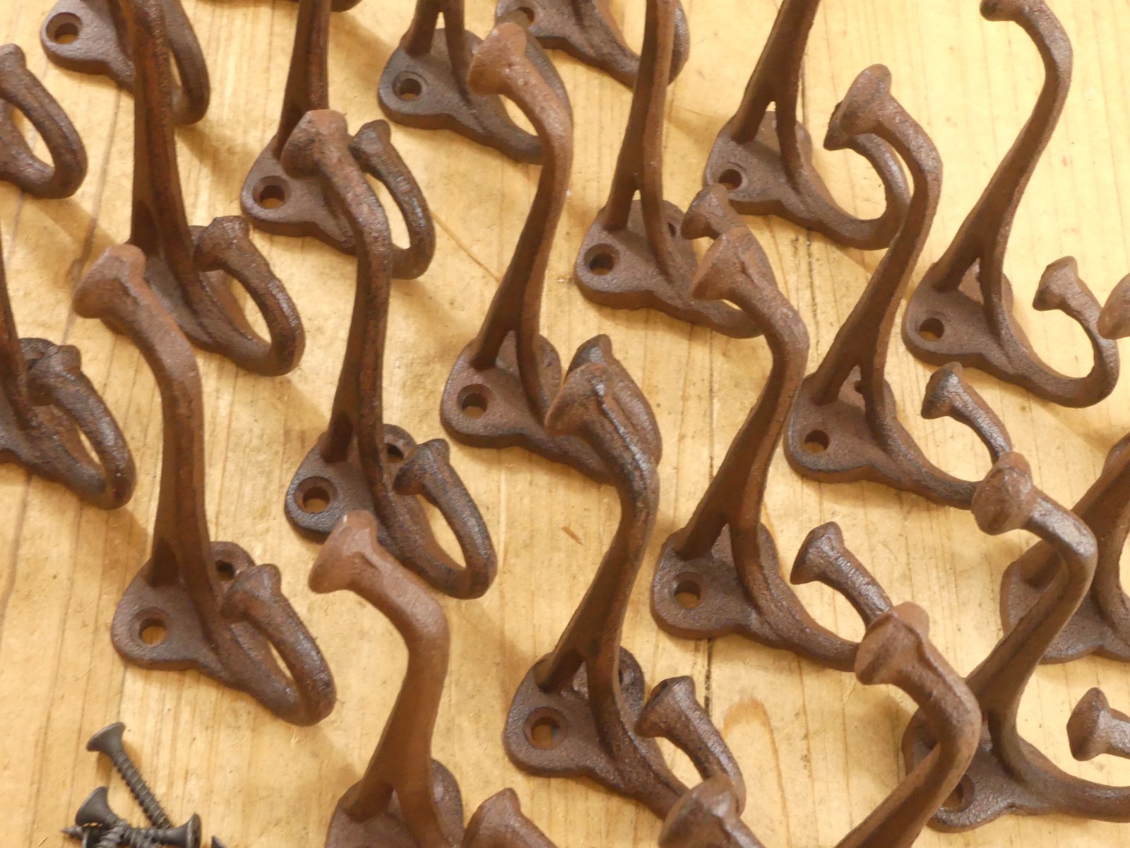 25 Rustic Cast Iron Coat Hat Wall Hooks Restore School Farm Towel Bath Kitchen