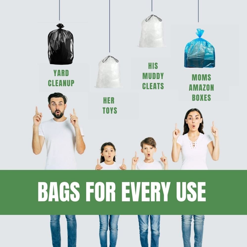 Plasticplace 32-33 Gallon Recycling Bags – Blue, Case of 100 Garbage Bags