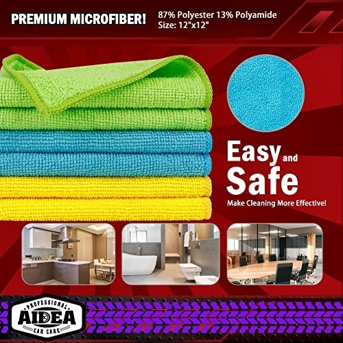 AIDEA Microfiber Cleaning Cloth, 50PK, Microfiber Towels for Cars, Premium Wash