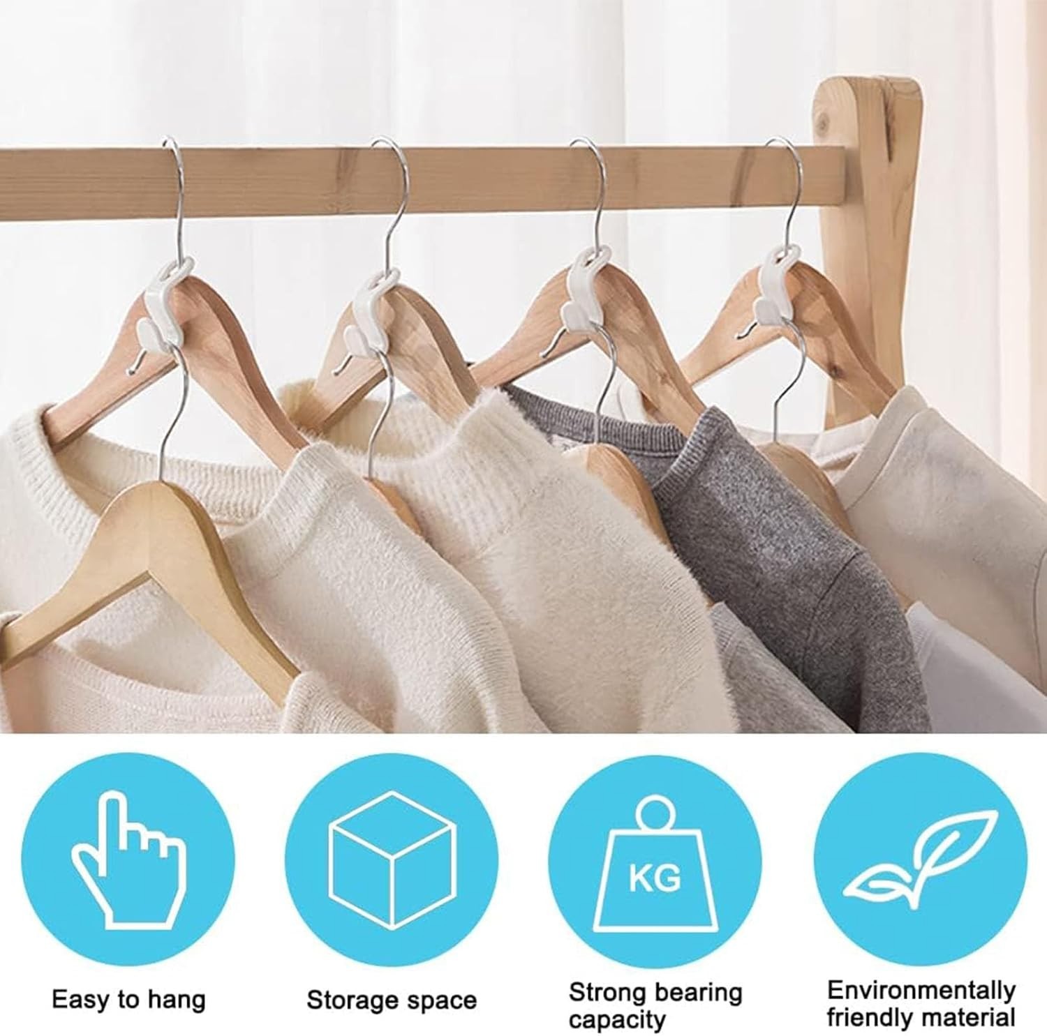 40 PC White Space Saving Hangers for Efficient Closet Management – 10 lbs Max