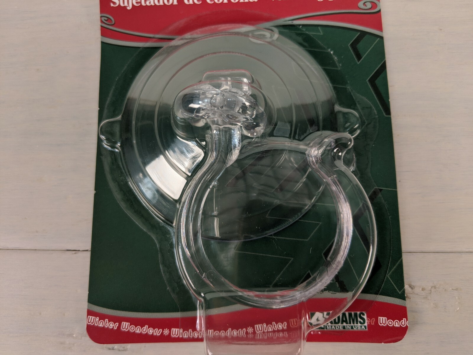 Adams Giant Suction Cup Wreath Holder Hook. Rated to hold 10 lbs