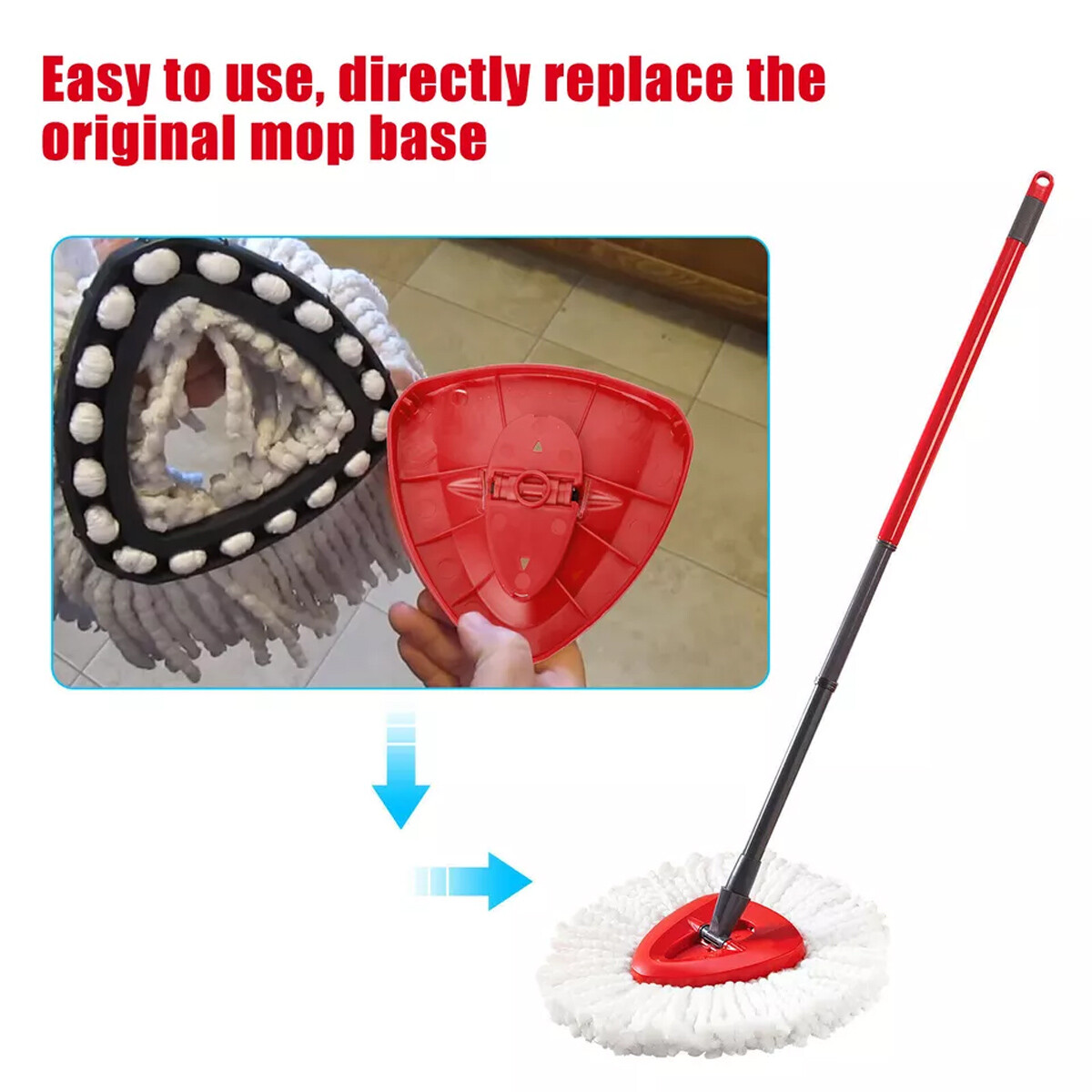 360° Rotating Replacement Mop Base Parts Refill Head Disc For O-Cedar Easy Wring