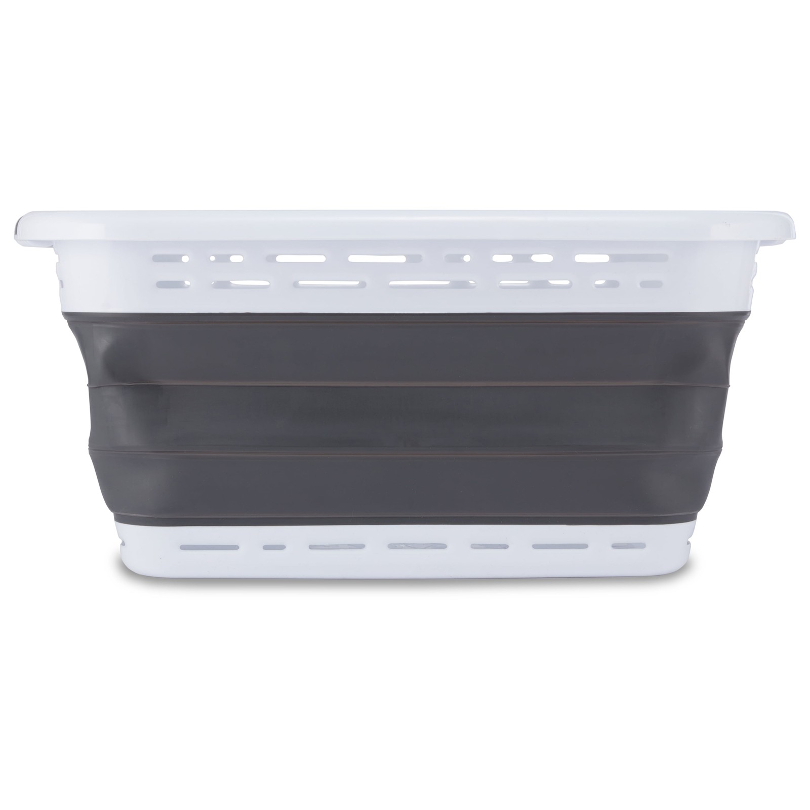Black and Decker Collapsible Laundry Basket, White & Gray, Adult