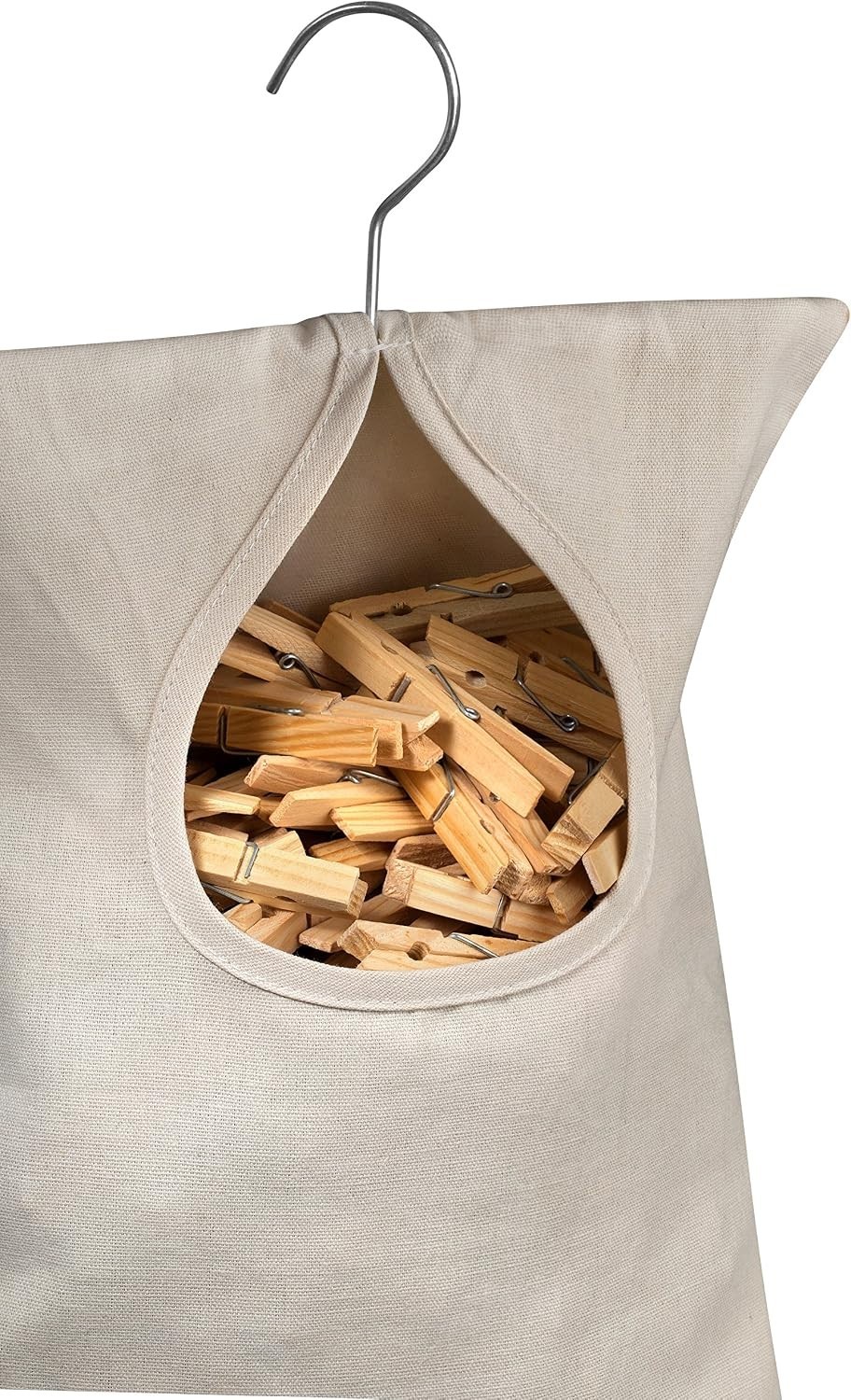 Clothespin Bag 11×15 inch Canvas Heavy Duty for 100 Pins Hanging Organizer