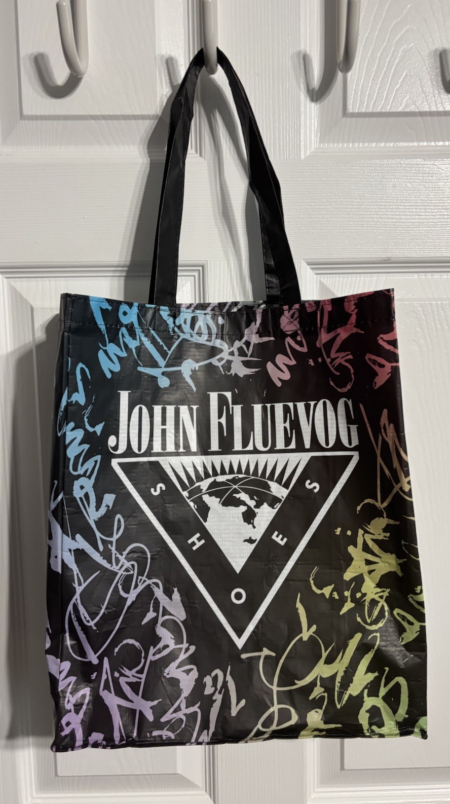 John Fluevog Shoes Reusable Shopping Bag Tote Shoes Wisely 14.5″x12.5×5.5″