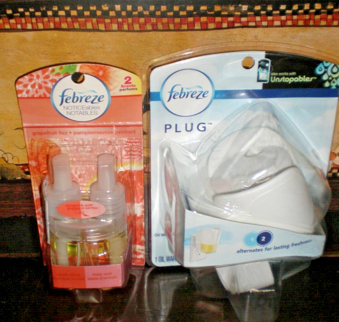(1) Febreze NOTICEables GRAPEFRUIT FIZZ Dual Scented Oil refill and Warmer
