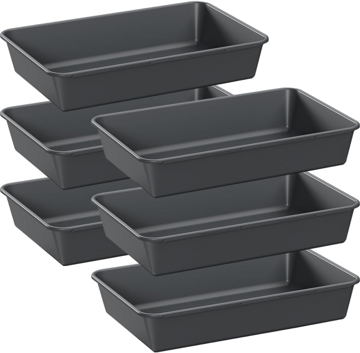 6 Pack Large Plastic Drawer Organizer Trays for Makeup Vanity Kitchen Bath