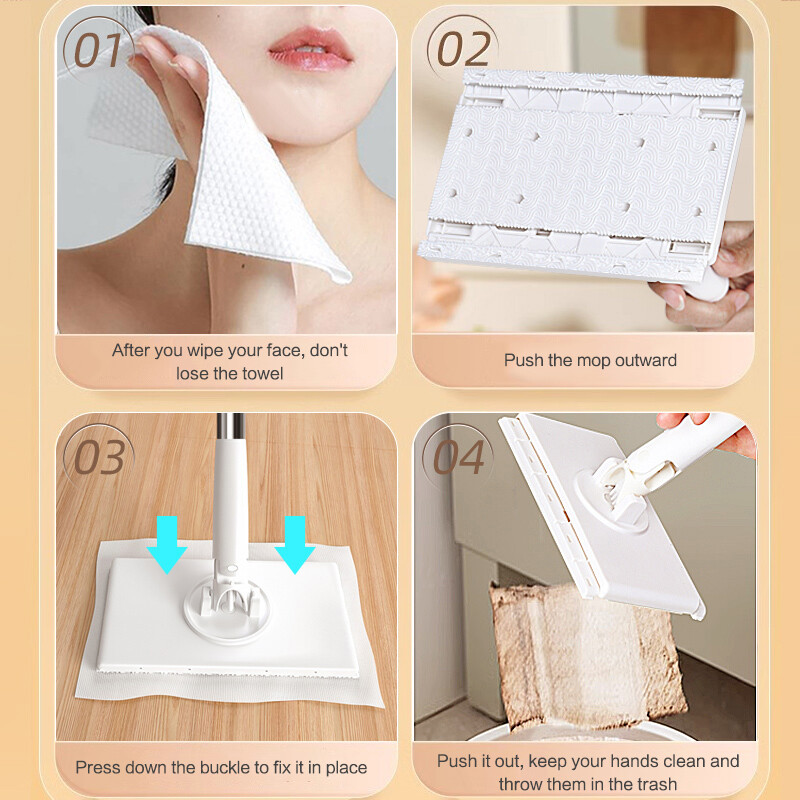 Automatic Cloth Changing Mop Mini Hands-Free Mop Compatible Face Towel Home