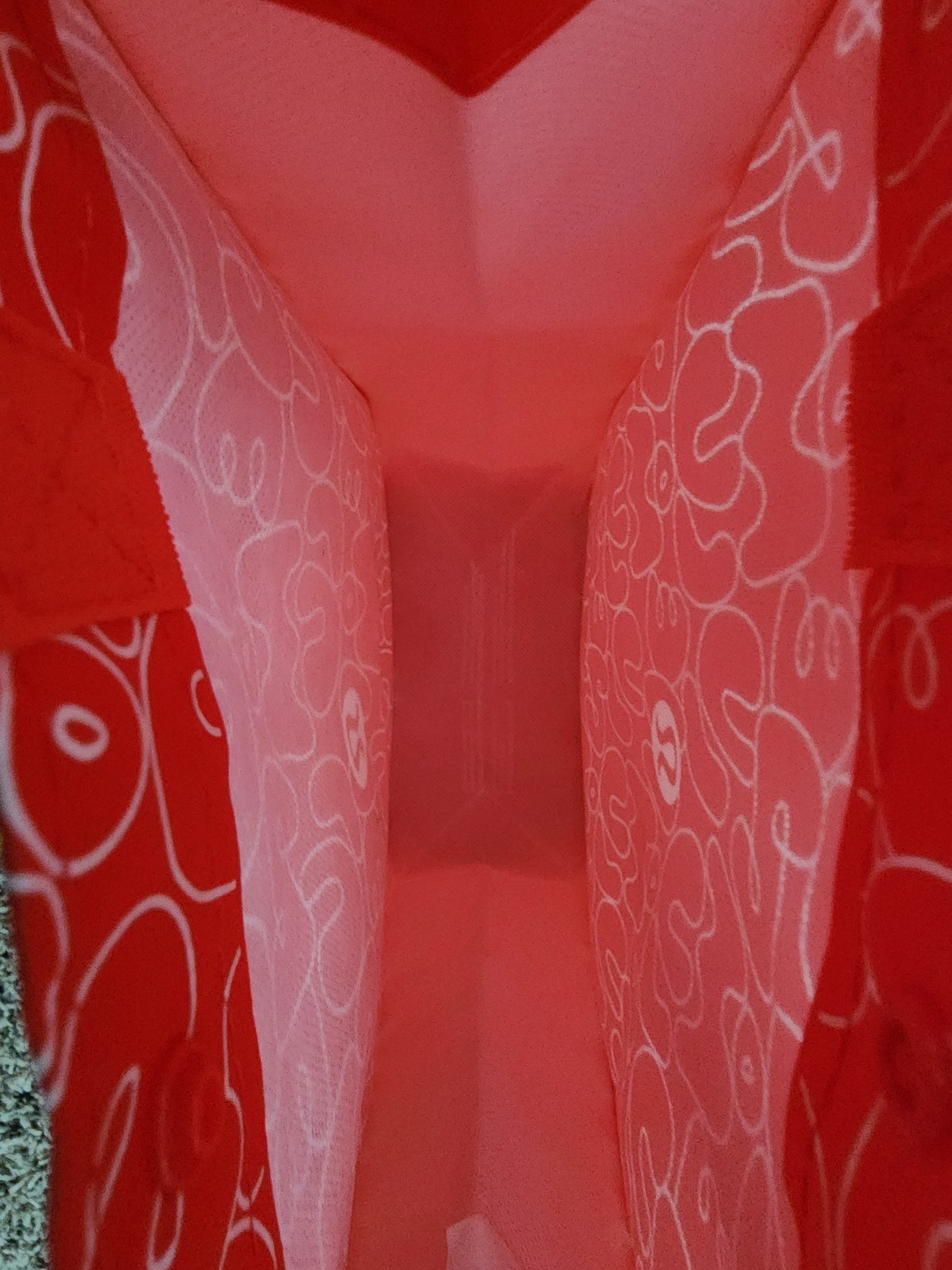 Lululemon Small Logo Reusable Shoppers Bag Red w/ logos all over front and back.