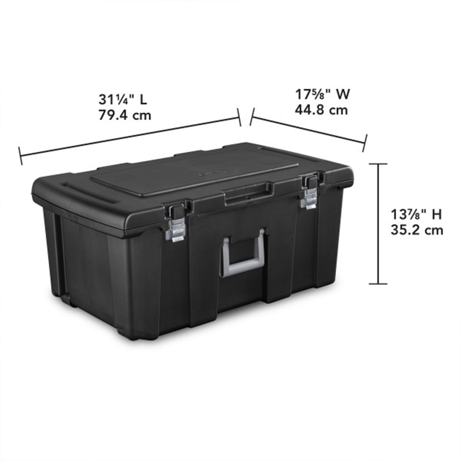 Sterilite Footlocker Stackable Storage Bin with Latching Lid with Wheels, 2 Pack