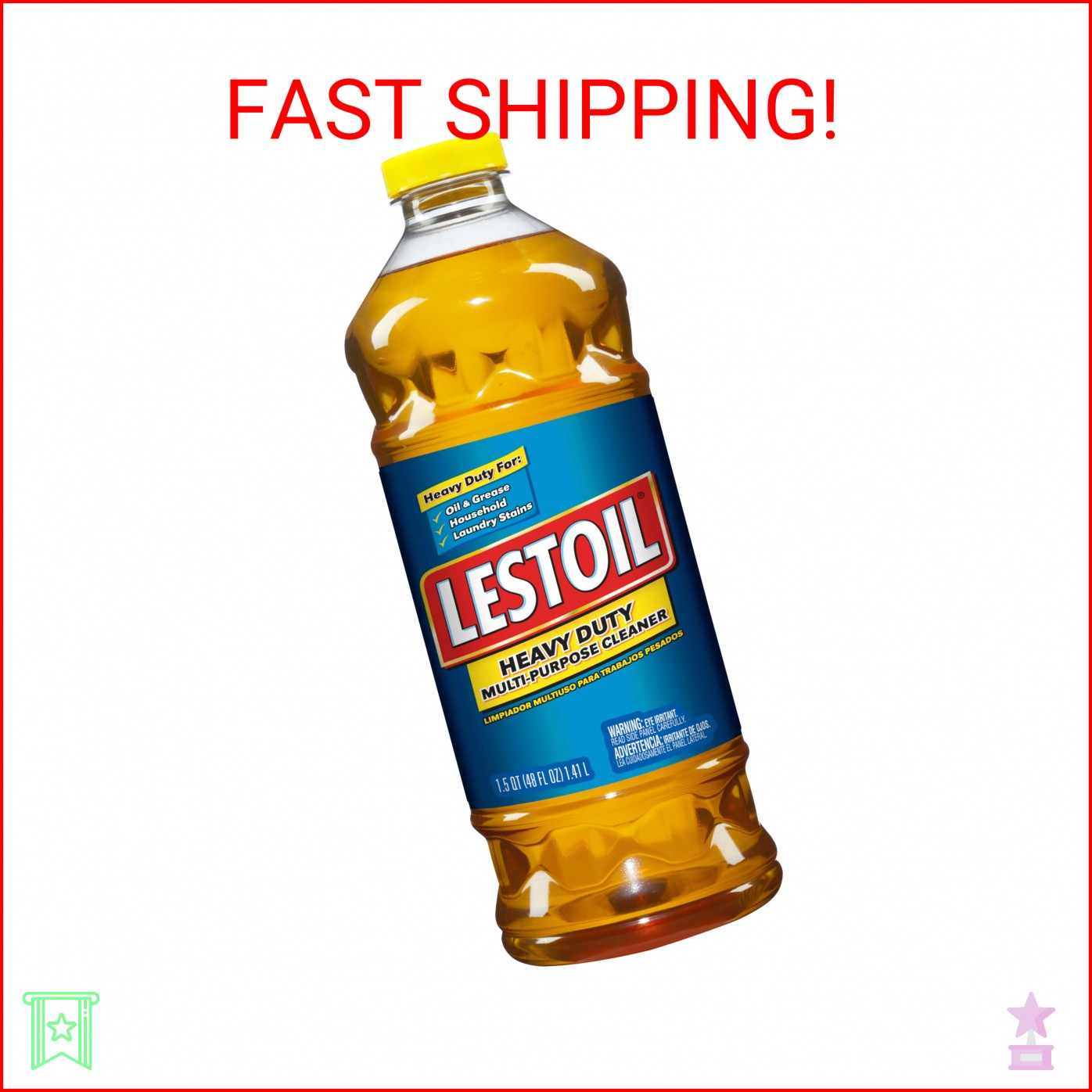 Lestoil Heavy Duty Multi-Purpose Cleaner, Amber, 48 Fl Oz, Pack of 1