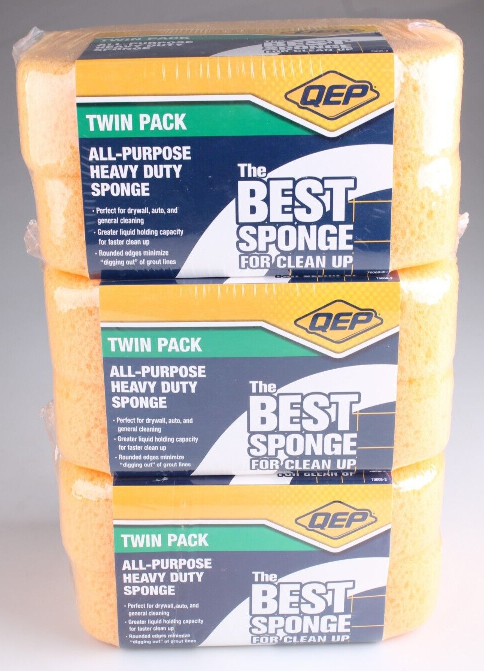 3 Twin Packs (6 total) QEP Heavy Duty Sponges For Grout All Purpose 7-1/2 in.