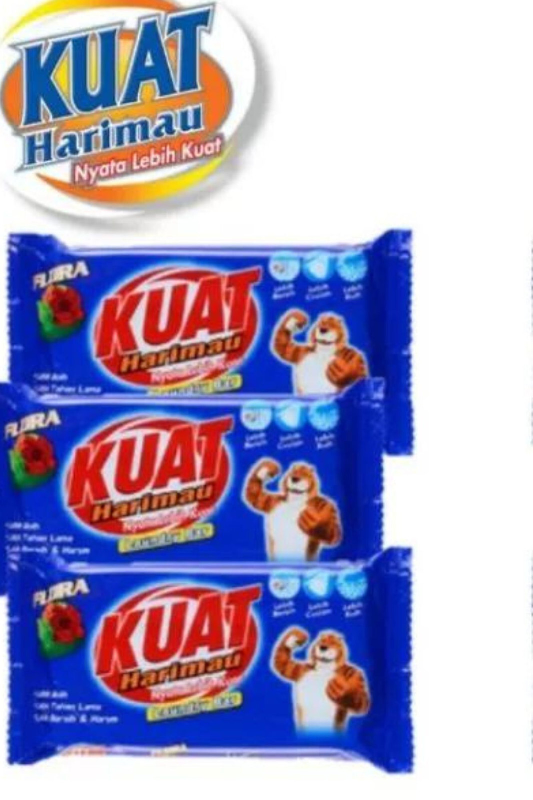 Kuat Harimau Detergent Bar Flora Smell 3 Piece x 150g / Laundry Bar