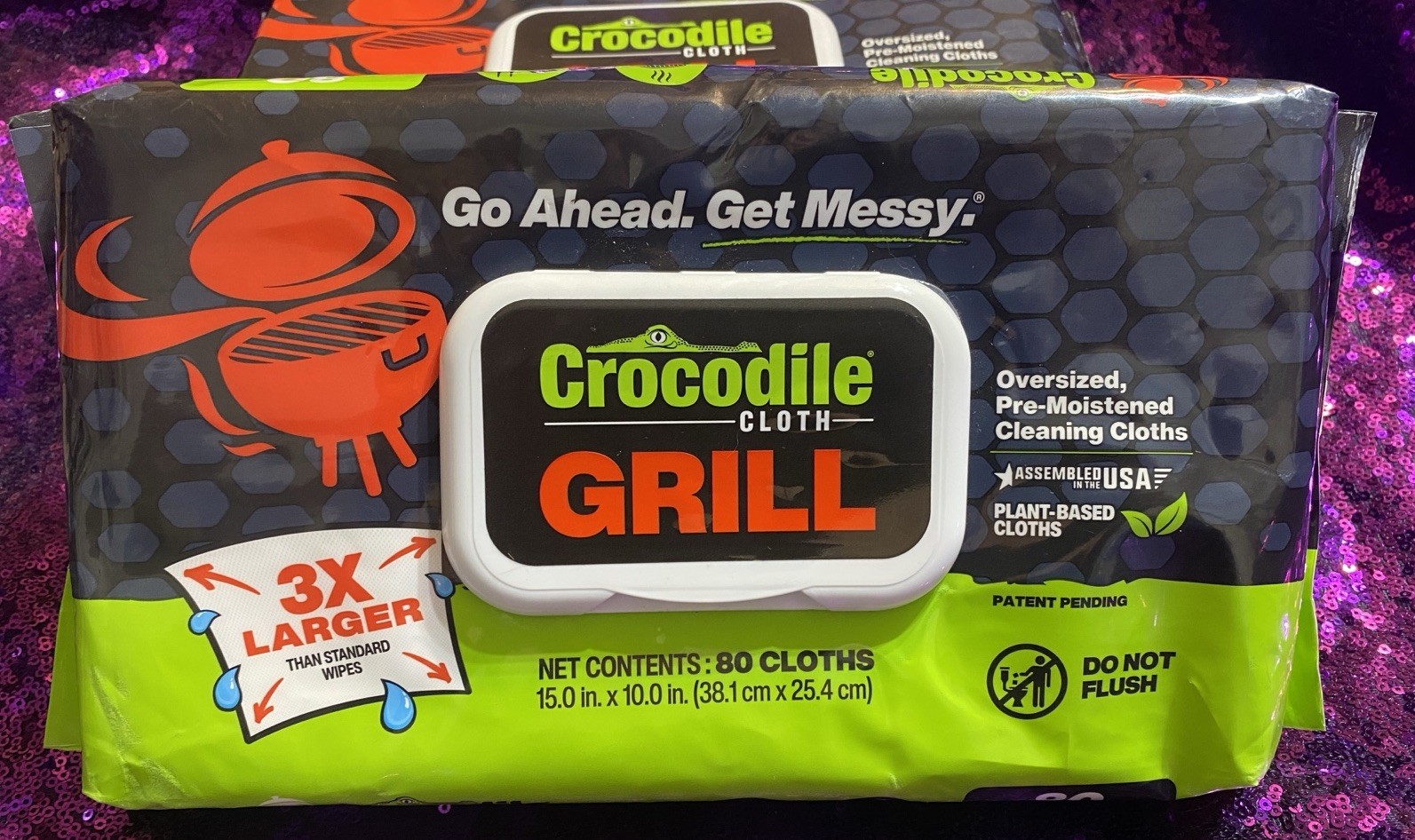 2-Pack Crocodile Cloth Powerscrub Cleaning Wipes 80 15″ X 10″ Dual-Surface Cloth