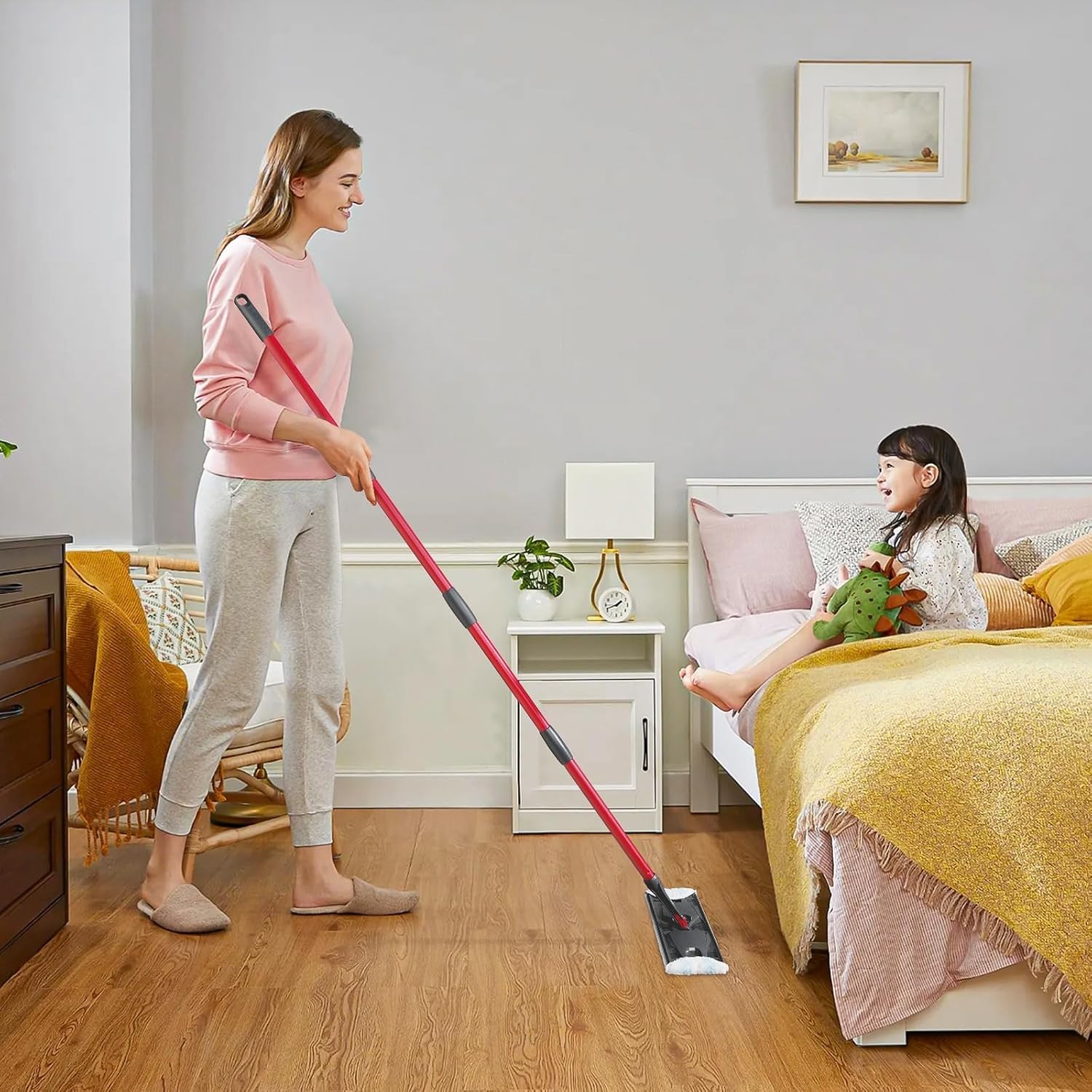 AIR U Mop Pad Replacements Compatible W/ O-Cedar H2prO Flat Mop System 4 Pack